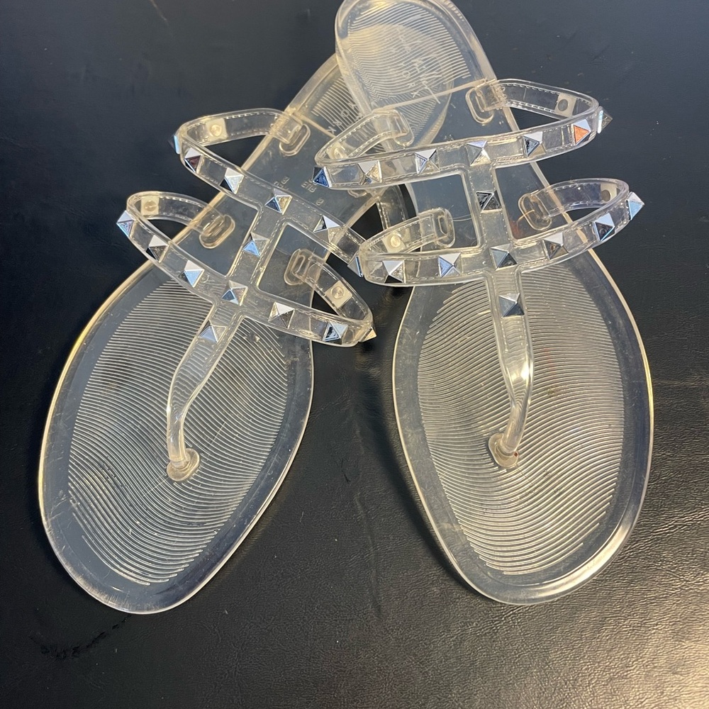 Nicole Miller Clear Studded‎ Sandals